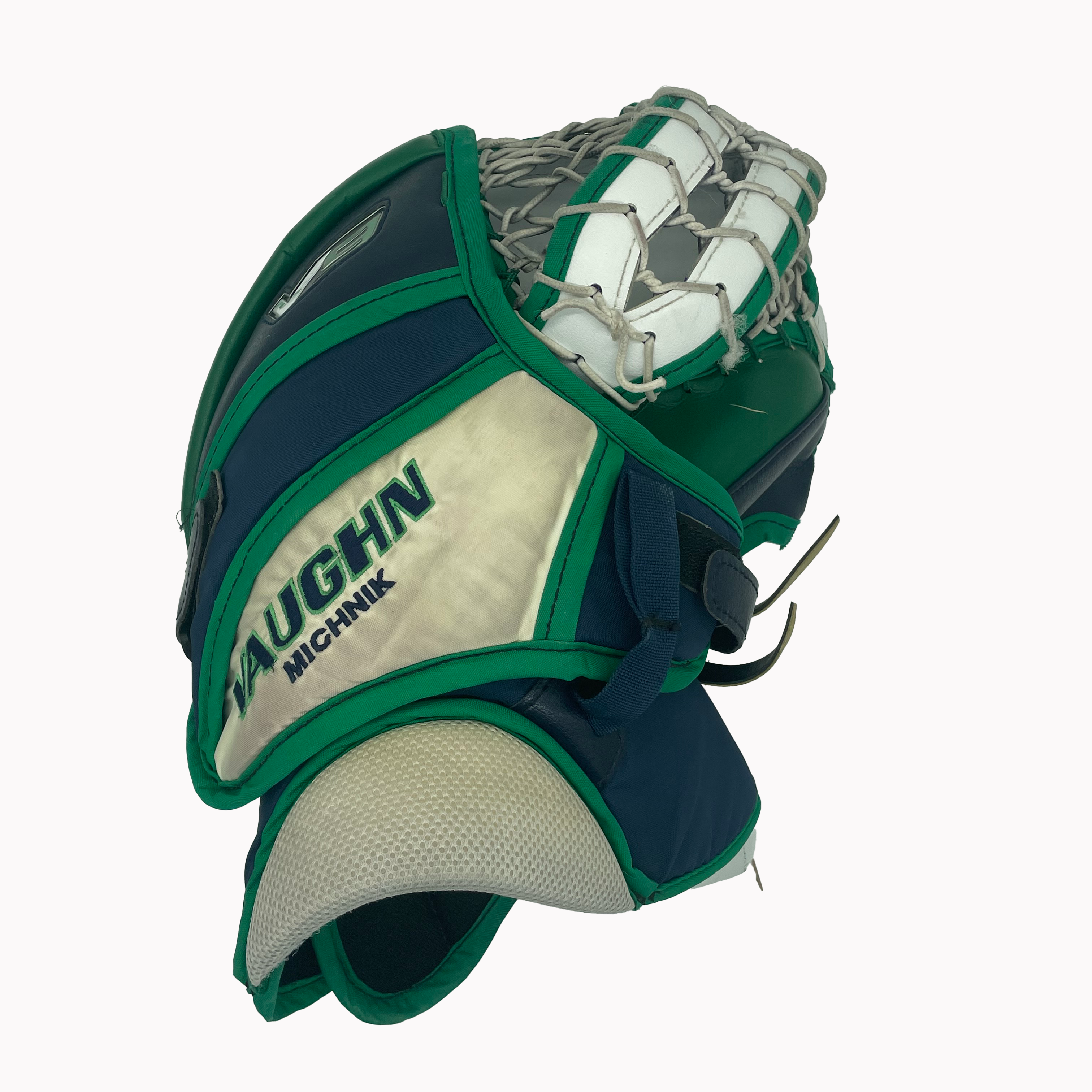 Vaughn Velocity V9 - Gant de gardien de but Pro Stock d'occasion (bleu/vert/blanc)